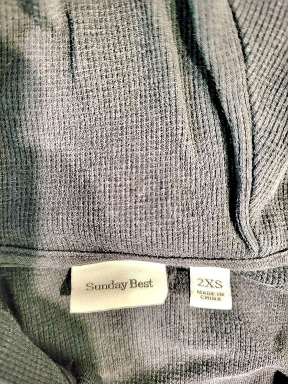 Sunday Best Baby Waffle Relaxed Hoodie Black 2XS - Picture 2 of 2